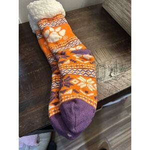 Clemson Tigers Footy Slippers non skid Mens 5-9 Womens 6-10 FOCO Orange NCAA NWT